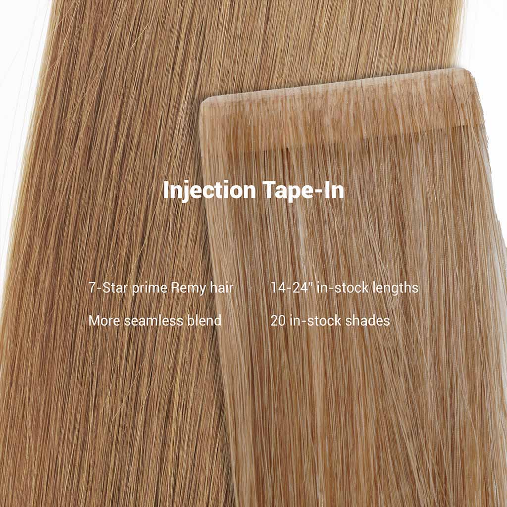 INJECTED TAPE IN HAIR EXTENSIONS